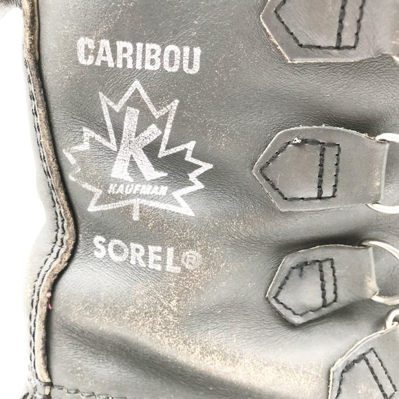 SOREL Caribou Gray Leather Outdoor Waterproof Snow Boots Womens 7 - Picture 7 of 14